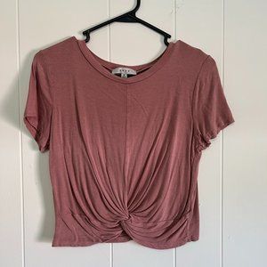 Gaze Pink Crop Top Twisted Front Size Small